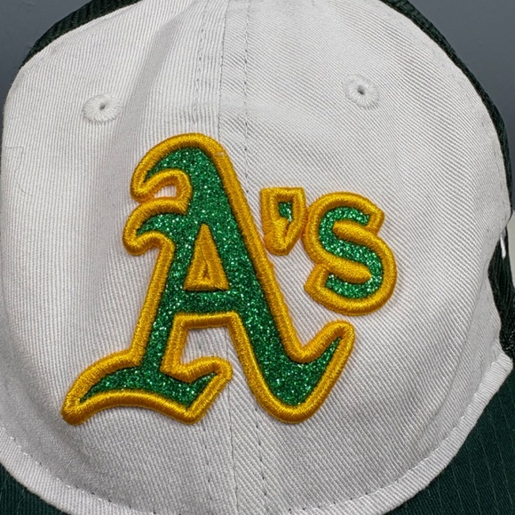 OAKLAND A's Stitched Youth Trucker Style Glitter Logo Baseball Hat Cap MLB - Picture 2 of 12